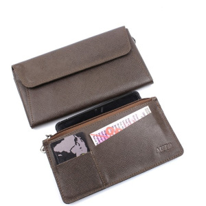 Клатч с двумя отделами H-36-02, ремень на руку, коричнево-серый сафьян Клатч с двумя отделами H-36-02, ремень на руку, коричнево-серый сафьян