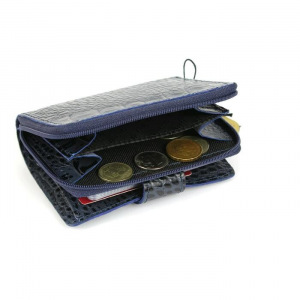 Кошелек, кнопка, 1 отдел для купюр, 20 для карт, 1 для монет, синий кайман Кошелек, кнопка, 1 отдел для купюр, 20 для карт, 1 для монет, синий кайман