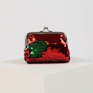 Кошелёк, отдел на фермуаре, цвет красный/зелёный Кошелёк, отдел на фермуаре, цвет красный/зелёный