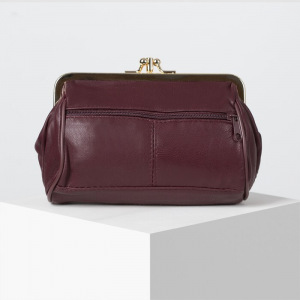 Косметичка-фермуар, 2 отдела на рамке, наружный карман, цвет вишневый Косметичка-фермуар, 2 отдела на рамке, наружный карман, цвет вишневый