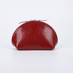 Косметичка простая на молнии, 1 отдел, кайман, цвет красный Косметичка простая на молнии, 1 отдел, кайман, цвет красный