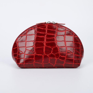 Косметичка простая на молнии, 1 отдел, скат, цвет красный Косметичка простая на молнии, 1 отдел, скат, цвет красный