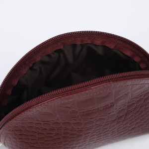 Косметичка простая, отдел на молнии, кайман, цвет бордовый Косметичка простая, отдел на молнии, кайман, цвет бордовый