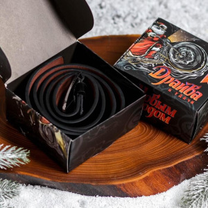 Мужской ремень в подарочной коробке "Бурю эмоций!", 122х3,7 см Мужской ремень в подарочной коробке "Бурю эмоций!", 122х3,7 см