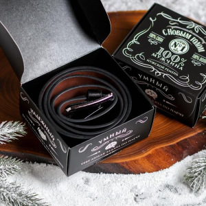 Мужской ремень в подарочной коробке "Настоящий мужик", 122х3,7 см Мужской ремень в подарочной коробке "Настоящий мужик", 122х3,7 см