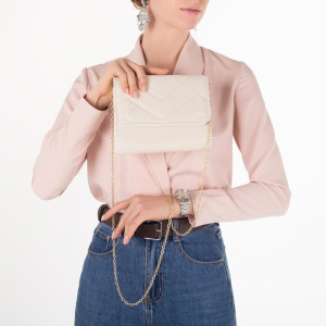 Набор сумок, отдел на клапане, длинный ремень, цепочка, цвет белый Набор сумок, отдел на клапане, длинный ремень, цепочка, цвет белый