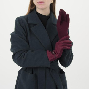 Перчатки женские безразмерные, с утеплителем, для сенсорных экранов, цвет бордовый Перчатки женские безразмерные, с утеплителем, для сенсорных экранов, цвет бордовый