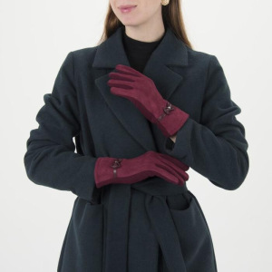 Перчатки женские безразмерные, с утеплителем, для сенсорных экранов, цвет бордовый Перчатки женские безразмерные, с утеплителем, для сенсорных экранов, цвет бордовый