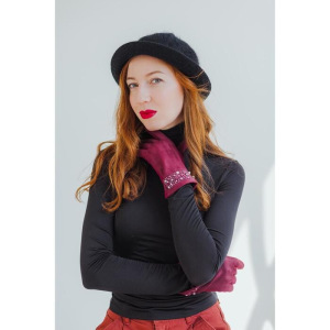 Перчатки женские безразмерные, с утеплителем, для сенсорных экранов, цвет бордовый Перчатки женские безразмерные, с утеплителем, для сенсорных экранов, цвет бордовый