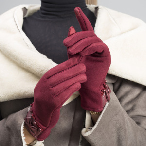 Перчатки женские безразмерные, с утеплителем, для сенсорных экранов, цвет бордовый Перчатки женские безразмерные, с утеплителем, для сенсорных экранов, цвет бордовый