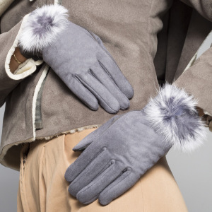 Перчатки женские безразмерные, с утеплителем, для сенсорных экранов, цвет серый Перчатки женские безразмерные, с утеплителем, для сенсорных экранов, цвет серый