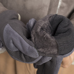 Перчатки женские безразмерные, с утеплителем, для сенсорных экранов, цвет серый Перчатки женские безразмерные, с утеплителем, для сенсорных экранов, цвет серый