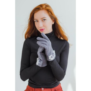 Перчатки женские безразмерные, с утеплителем, для сенсорных экранов, цвет серый Перчатки женские безразмерные, с утеплителем, для сенсорных экранов, цвет серый