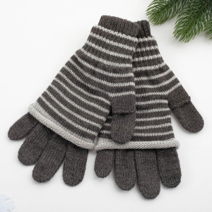 Перчатки женские, цвет тёмно-серый, размер 18 Перчатки женские, цвет тёмно-серый, размер 18