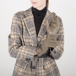 Перчатки женские, размер 7,5, комбинированные, подклад шерсть, цвет бежевый Перчатки женские, размер 7,5, комбинированные, подклад шерсть, цвет бежевый