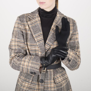 Перчатки женские, размер 7, комбинированные, подклад шерсть, цвет чёрный Перчатки женские, размер 7, комбинированные, подклад шерсть, цвет чёрный