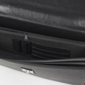 Портфель деловой, с ручкой, цвет чёрный Портфель деловой, с ручкой, цвет чёрный