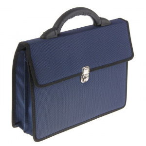 Портфель деловой, ткань, 350 х 260 х 100 мм,"Выборг", синий Портфель деловой, ткань, 350 х 260 х 100 мм,"Выборг", синий