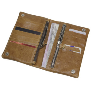 Портмоне, кнопка, натуральная кожа, цвет светло-коричневый Портмоне, кнопка, натуральная кожа, цвет светло-коричневый