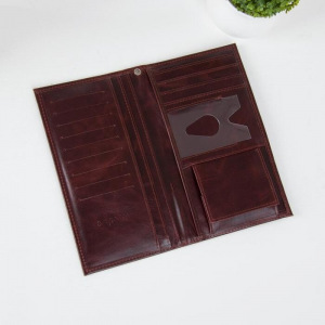 Портмоне мужское, 1 отдел, для карт, для монет, с ручкой, пулап, цвет коричневый Портмоне мужское, 1 отдел, для карт, для монет, с ручкой, пулап, цвет коричневый