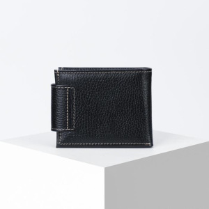 Портмоне мужское, 2 отдела на клапане, цвет чёрный Портмоне мужское, 2 отдела на клапане, цвет чёрный