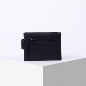 Портмоне мужское, 2 отдела на клапане, с зажимом для купюр, цвет чёрный Портмоне мужское, 2 отдела на клапане, с зажимом для купюр, цвет чёрный