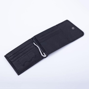 Портмоне мужское, 2 отдела на клапане, с зажимом для купюр, цвет чёрный Портмоне мужское, 2 отдела на клапане, с зажимом для купюр, цвет чёрный