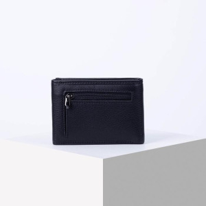 Портмоне мужское, 2 отдела на клапане, с зажимом для купюр, цвет чёрный Портмоне мужское, 2 отдела на клапане, с зажимом для купюр, цвет чёрный