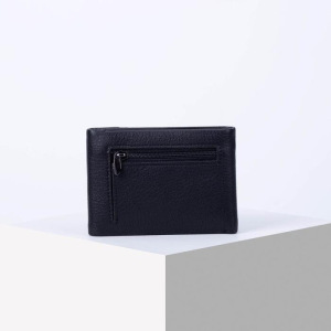 Портмоне мужское, 2 отдела на клапане, с зажимом для купюр, цвет чёрный Портмоне мужское, 2 отдела на клапане, с зажимом для купюр, цвет чёрный