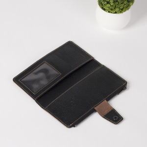 Портмоне мужское, 2 отдела на кнопке, цвет чёрный Портмоне мужское, 2 отдела на кнопке, цвет чёрный