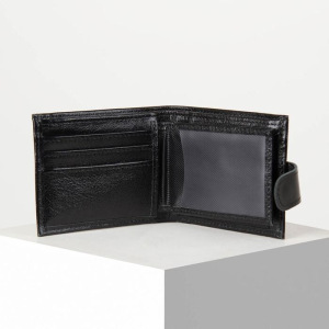 Портмоне мужское, 2 отдела на кнопке, цвет чёрный Портмоне мужское, 2 отдела на кнопке, цвет чёрный