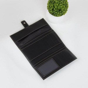 Портмоне мужское, 2 отдела на кнопке, цвет чёрный Портмоне мужское, 2 отдела на кнопке, цвет чёрный