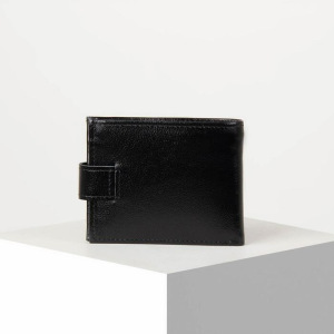 Портмоне мужское, 2 отдела на кнопке, цвет чёрный Портмоне мужское, 2 отдела на кнопке, цвет чёрный