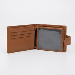 Портмоне мужское, 2 отдела на кнопке, цвет коньяк Портмоне мужское, 2 отдела на кнопке, цвет коньяк