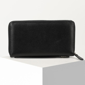 Портмоне мужское, 2 отдела на молнии, ручка, цвет чёрный Портмоне мужское, 2 отдела на молнии, ручка, цвет чёрный