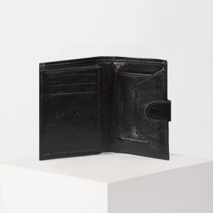 Портмоне мужское 2 в 1, отдел на кнопке, цвет чёрный Портмоне мужское 2 в 1, отдел на кнопке, цвет чёрный