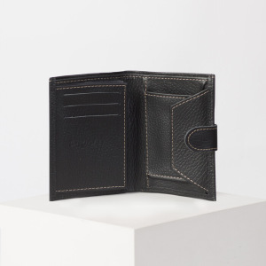 Портмоне мужское 2 в 1, отдел на кнопке, цвет чёрный Портмоне мужское 2 в 1, отдел на кнопке, цвет чёрный
