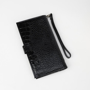 Портмоне мужское, 3 отдела, для карт, для монет, с ручкой, цвет чёрный Портмоне мужское, 3 отдела, для карт, для монет, с ручкой, цвет чёрный