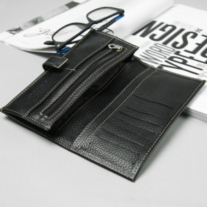 Портмоне мужское, 3 отдела на кнопке, цвет чёрный Портмоне мужское, 3 отдела на кнопке, цвет чёрный