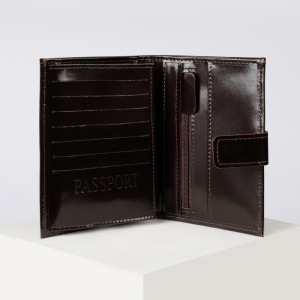 Портмоне мужское 3 в 1, автодокументы и паспорт, отдел на клапане, цвет чёрный Портмоне мужское 3 в 1, автодокументы и паспорт, отдел на клапане, цвет чёрный