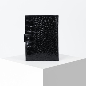 Портмоне мужское 3 в 1, отдел на кнопке, цвет чёрный Портмоне мужское 3 в 1, отдел на кнопке, цвет чёрный