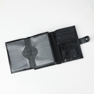 Портмоне мужское 3 в 1, отдел на кнопке, цвет чёрный Портмоне мужское 3 в 1, отдел на кнопке, цвет чёрный