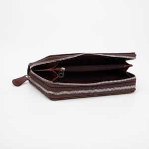 Портмоне мужское, 4 отдела на молниях, цвет коричневый Портмоне мужское, 4 отдела на молниях, цвет коричневый
