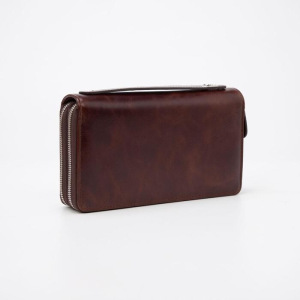 Портмоне мужское, 4 отдела на молниях, цвет коричневый Портмоне мужское, 4 отдела на молниях, цвет коричневый