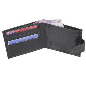 Портмоне мужское, кнопка, натуральная кожа, цвет чёрный галант Портмоне мужское, кнопка, натуральная кожа, цвет чёрный галант