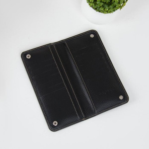 Портмоне мужское на кнопке, 2 отдела, наружный карман, цвет чёрный Портмоне мужское на кнопке, 2 отдела, наружный карман, цвет чёрный