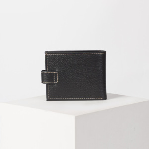 Портмоне мужское на кнопке, 2 отдела, отдел для монет, отдел для карт, цвет чёрный флотер Портмоне мужское на кнопке, 2 отдела, отдел для монет, отдел для карт, цвет чёрный флотер