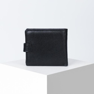 Портмоне мужское на кнопке, 3 отдела, отдел для карт, отдел для монет, цвет чёрный Портмоне мужское на кнопке, 3 отдела, отдел для карт, отдел для монет, цвет чёрный