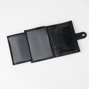 Портмоне на кнопке, 1 отдел, цвет чёрный Портмоне на кнопке, 1 отдел, цвет чёрный