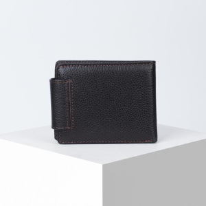 Портмоне на кнопке, 1 отдел, для карт, монет, флотер, цвет тёмно-коричневый Портмоне на кнопке, 1 отдел, для карт, монет, флотер, цвет тёмно-коричневый